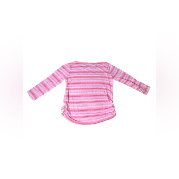 TALBOTS Pink striped long sleeve drawstring shirt - Picture 3 of 4